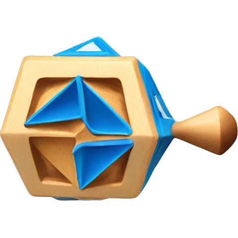 Jewish dreidel a cubed four-sided spinning top with a point on the bottom, played during the Jewish holiday of Hanukkah emoji