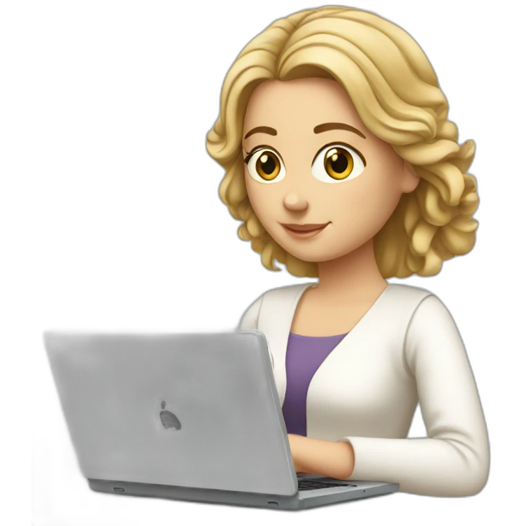 Greek white girl with her laptop emoji