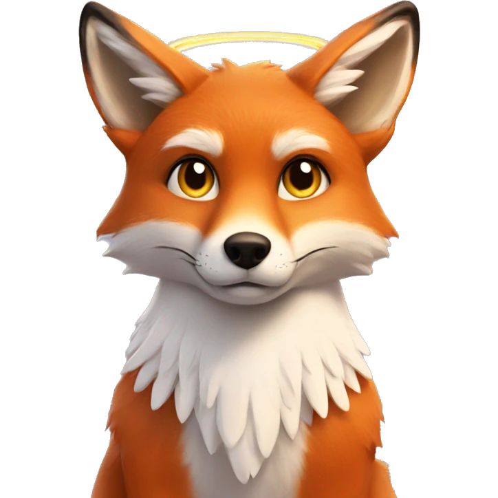 Fox with an Angel halo emoji