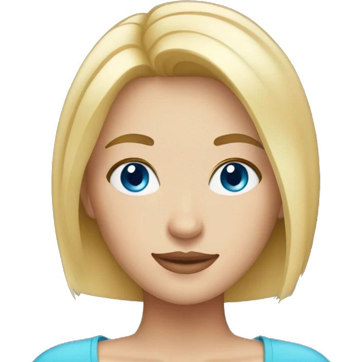 Cute woman with straight short blonde hair and blue eyes emoji