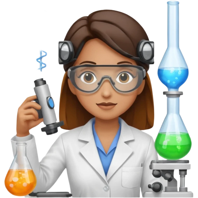 female inventor working in a lab emoji