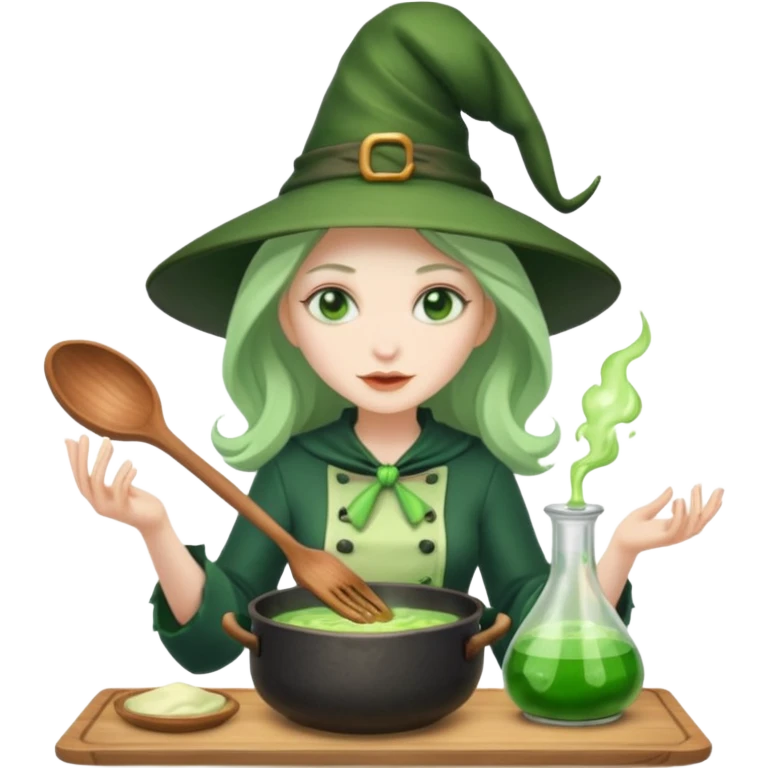 green witch cooking potion emoji