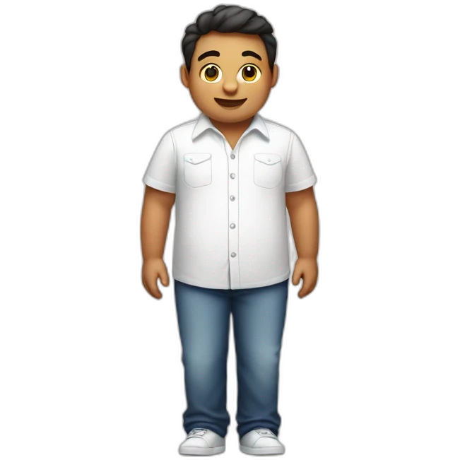 plump boy wear white shirt emoji
