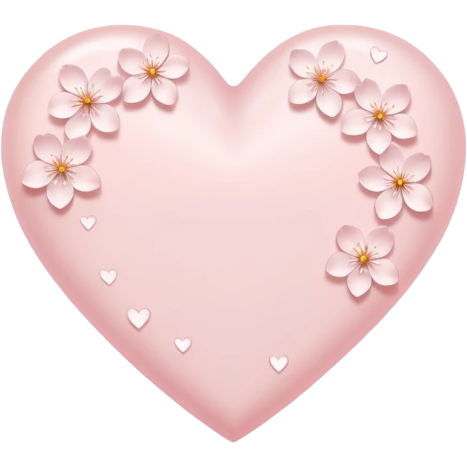 white heart with subtle sakura petal texture emoji