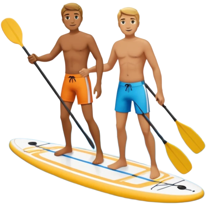 paddleboarding buddies  male wafer seperote emoji