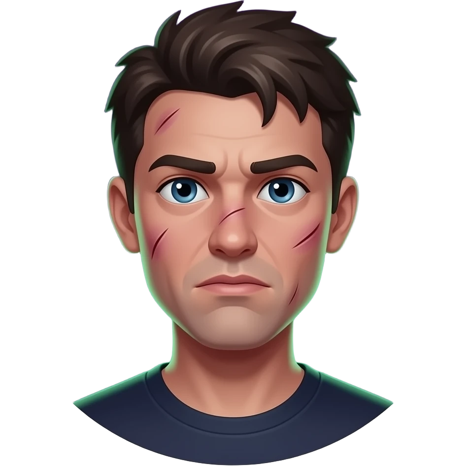 Dark purple #742948 and green #D8FFA1 hurt emoji