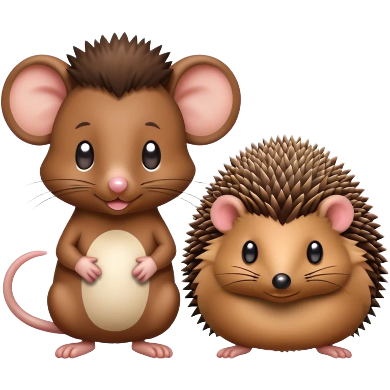 mouse and hedgehog emoji