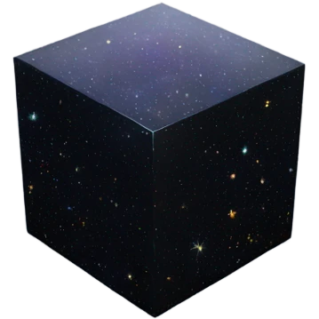 black crystallized cube map of universe emoji