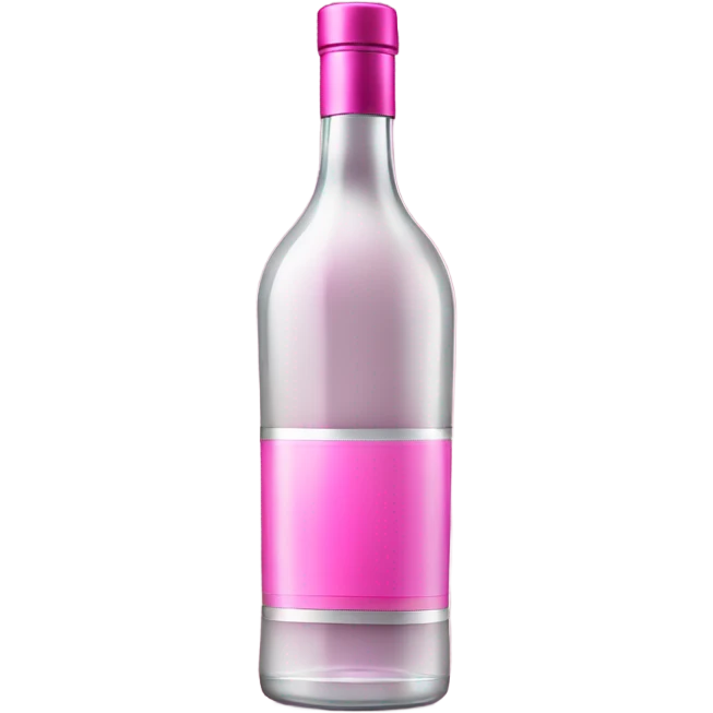 Realistic isolated vodka Bottle with metallic pink label and lid.
  emoji