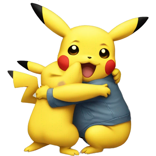 Pikachu hug Pikachu emoji