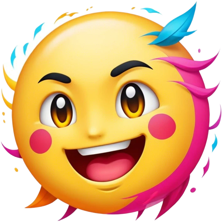 Cinematic Realistic Manga Comics Emoji, depicted as a dynamic stylized illustration inspired by Japanese manga art with bold lines and expressive characters, rendered with vibrant textures and energetic colorful lighting that captures its iconic style. emoji