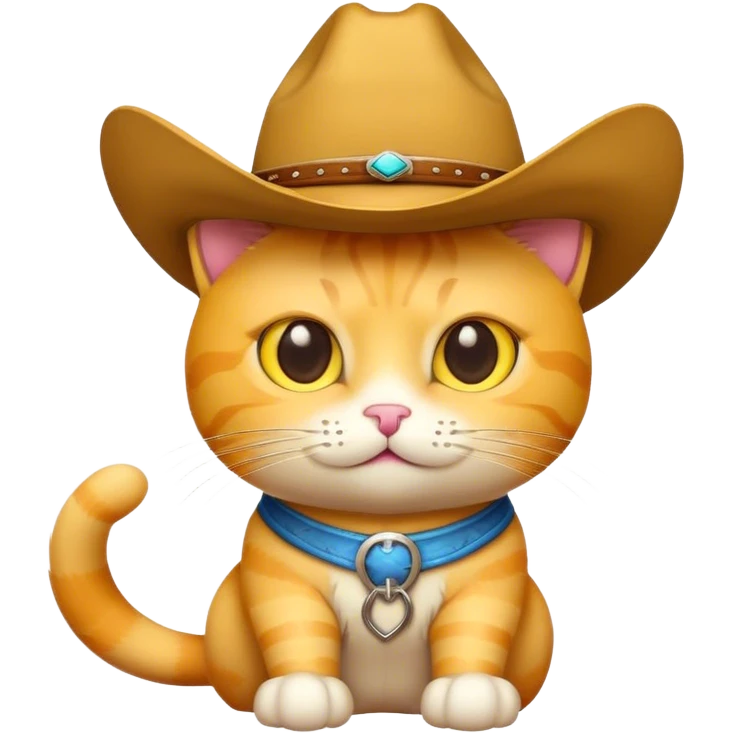 yellow cat with cowboy hat emoji