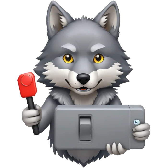 Wolf wit a switch emoji