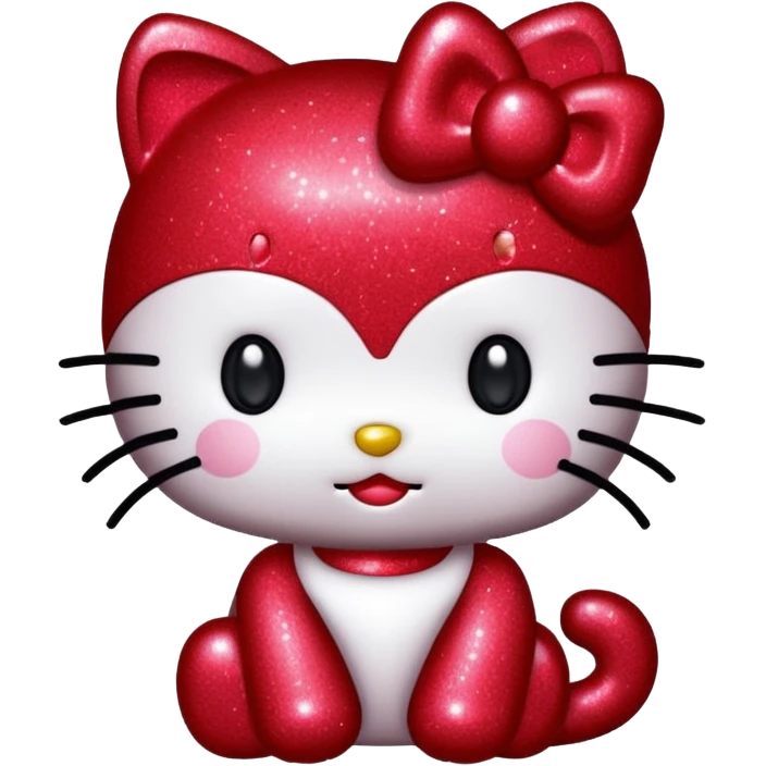 red glitter hello kitty emoji
