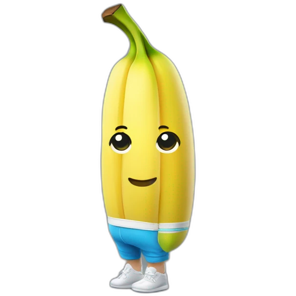 Kawaii banana in sportswear emoji