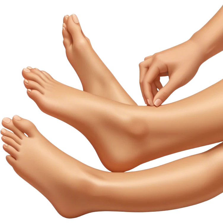 A man’s hand massaging a woman’s foot emoji