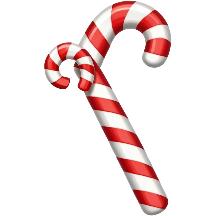 Broken Candy Cane: Cane snapped in half with sugar pieces falling. emoji