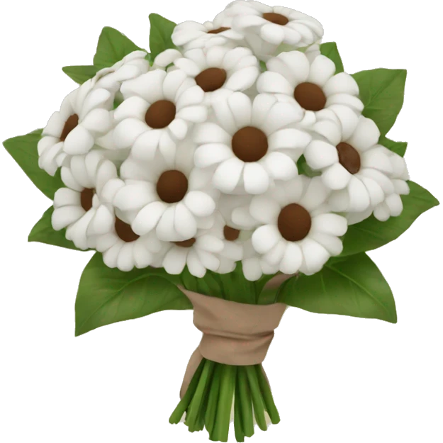 White Bouquet with brown wrapping  emoji