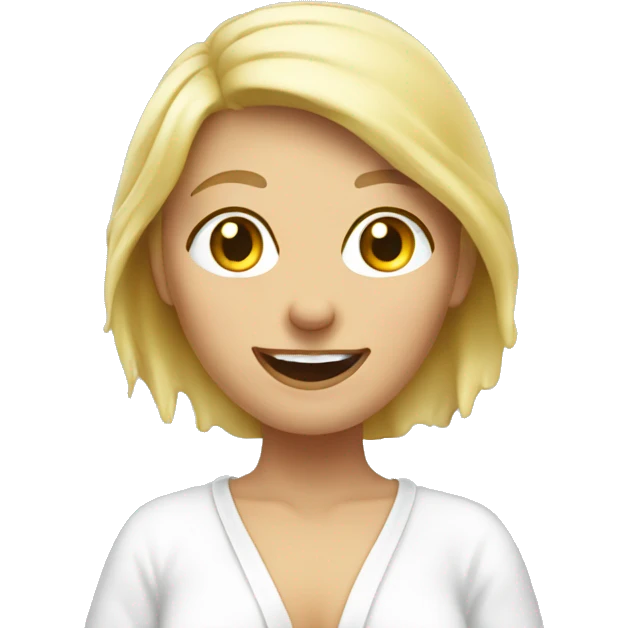 blond woman pleased after a shower  emoji