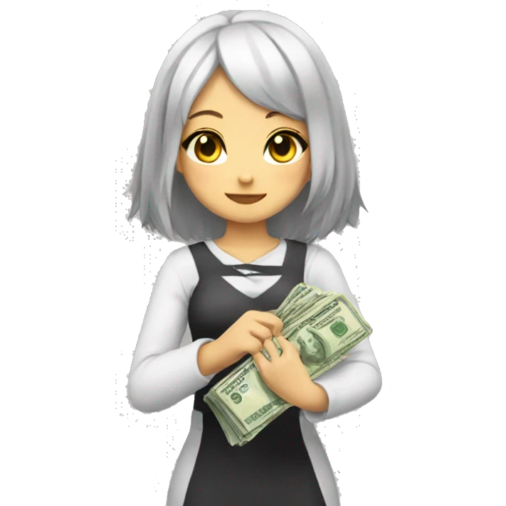 neko girl with money emoji