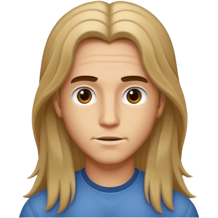 Jesse looking at camera with long hair emoji