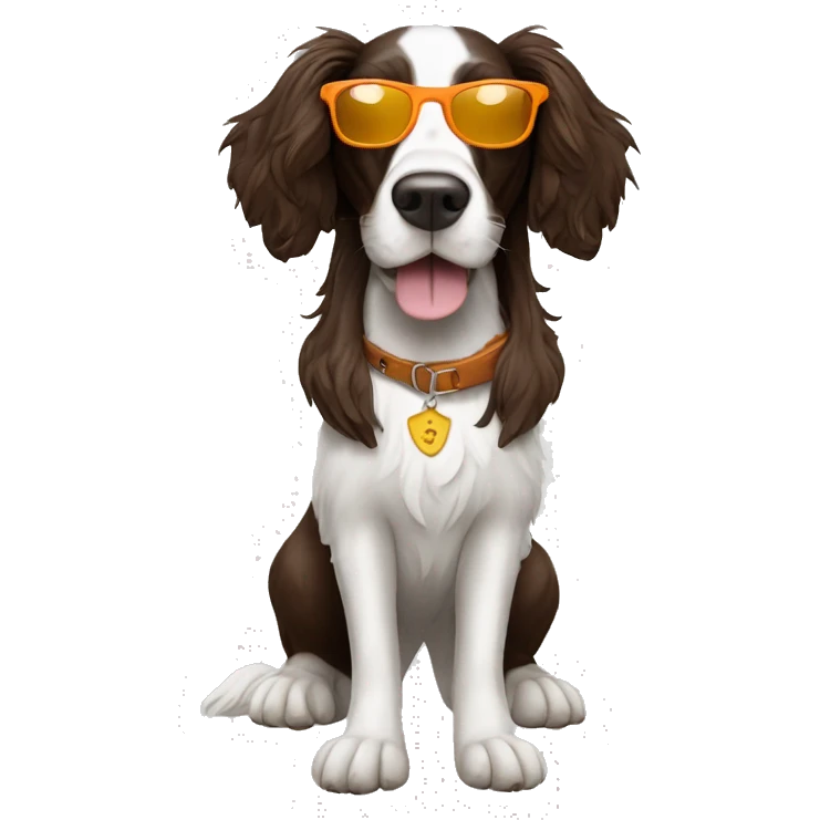 Springer spaniel wearing sunglasses emoji