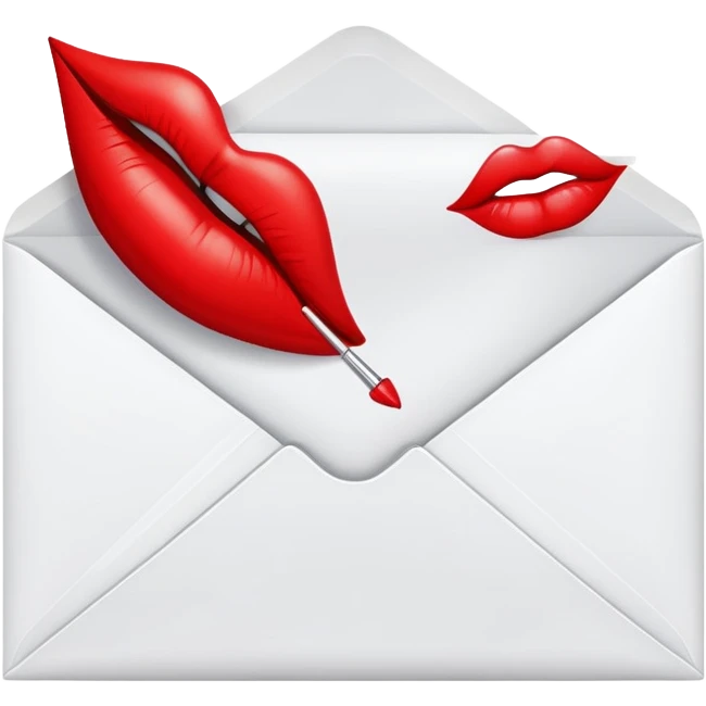 An envelope with a kiss print emoji