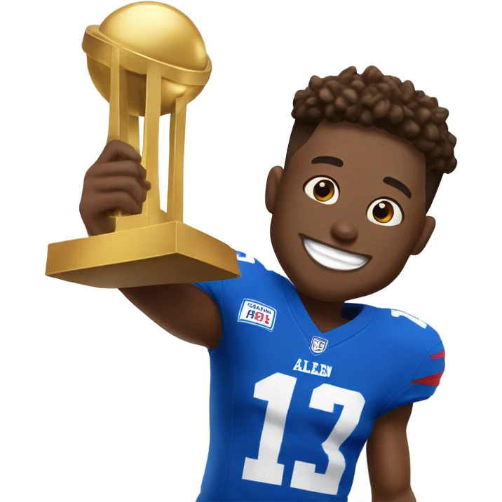 White Josh Allen kissing trophy  emoji