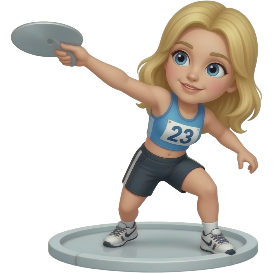 White girl blonde throwinf discus emoji