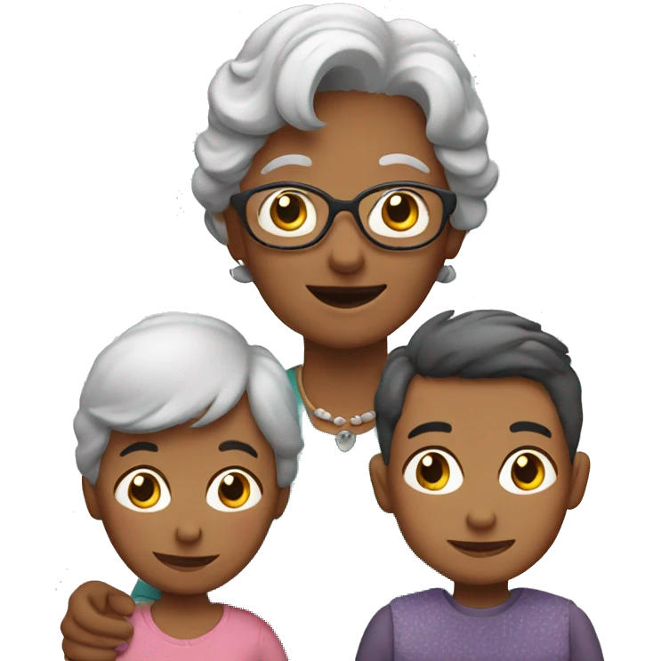 Grandma with a boy and girl emoji