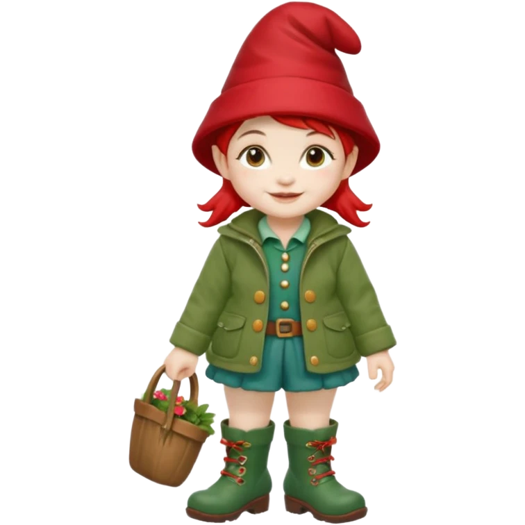 short girl garden gnome emoji