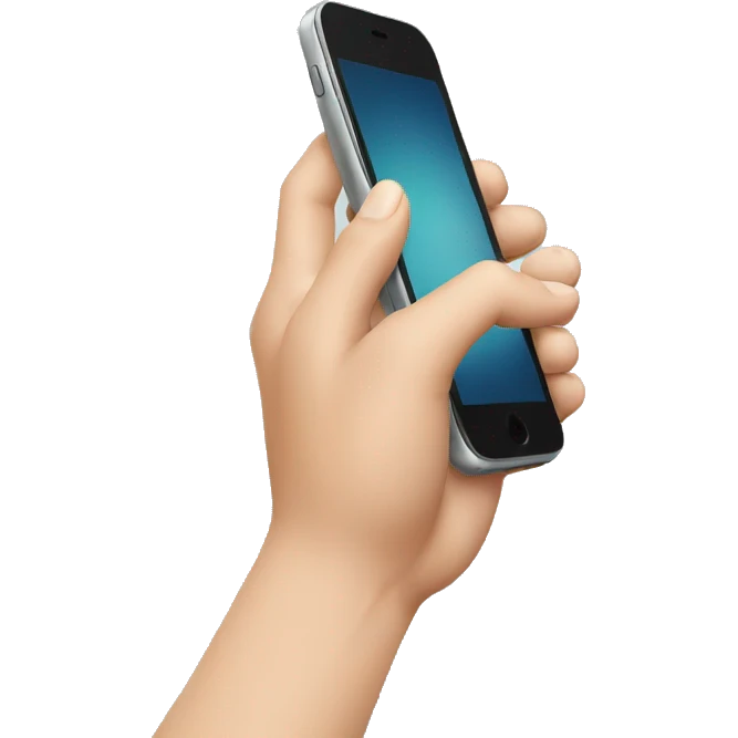 hand with smartphone emoji