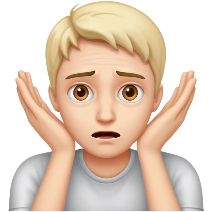 Fear with both hand on face emoji