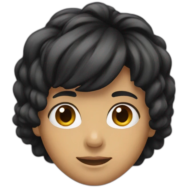 black hair emoji