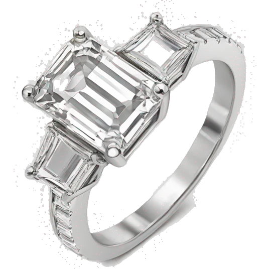 Emerald cut diamond ring white gold emoji
