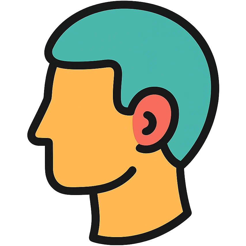 stylized head, bold lines emoji