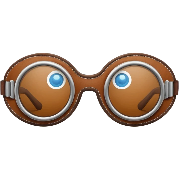 Thin round brown leather goggles emoji