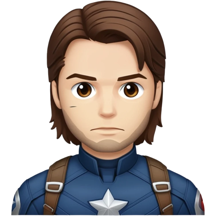 bucky barnes portrait marvel, brown hair from captain america: civil war emoji