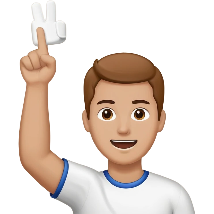 person cheering at a sports game, holding a foam finger or waving, stadium background emoji