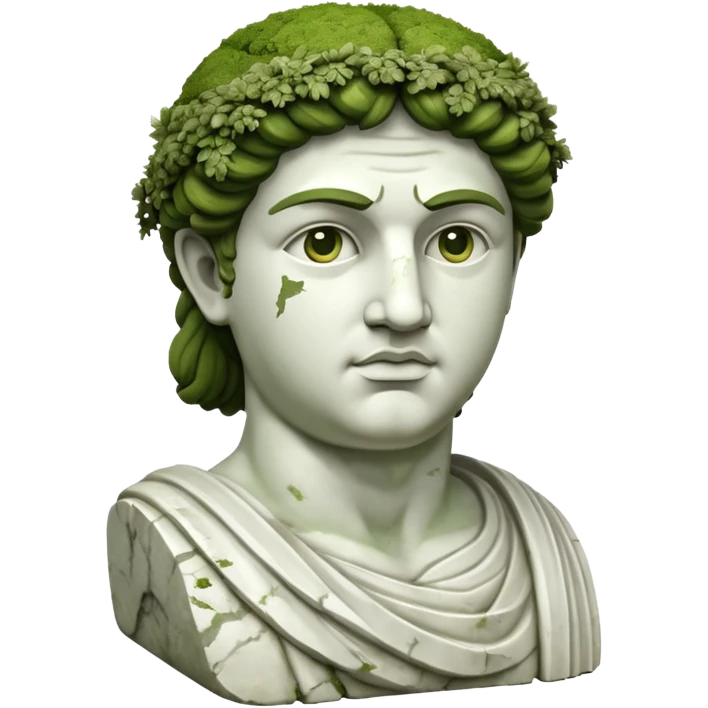 greek sculpture with moss emoji