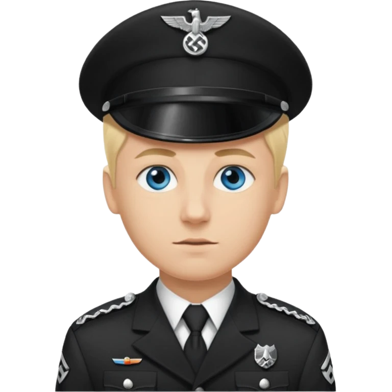 Blonde hair, blue eyed, Nazi Schutzstaffel officer emoji