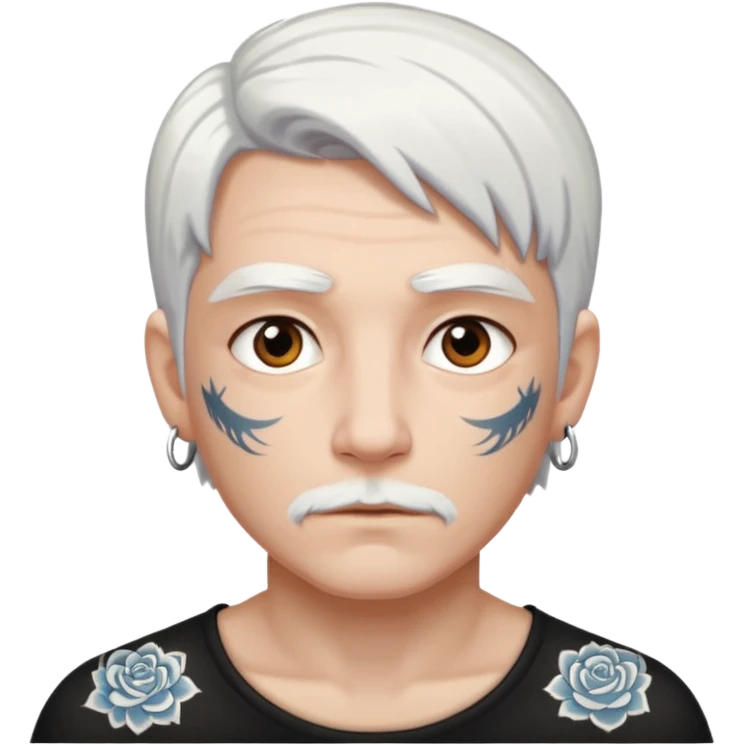 white haired tattooed emoji