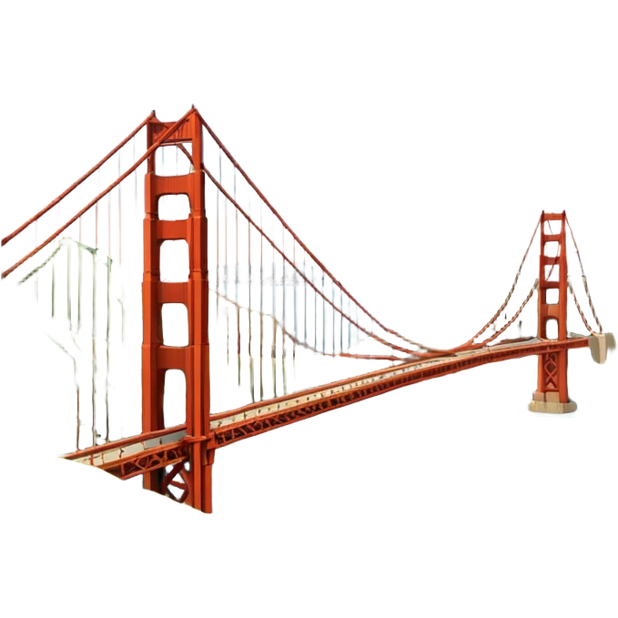 im trying to come up with a classic but still dynamic visual of the golden gate bridge and surrounding hills and the presidio for a work conference emoji