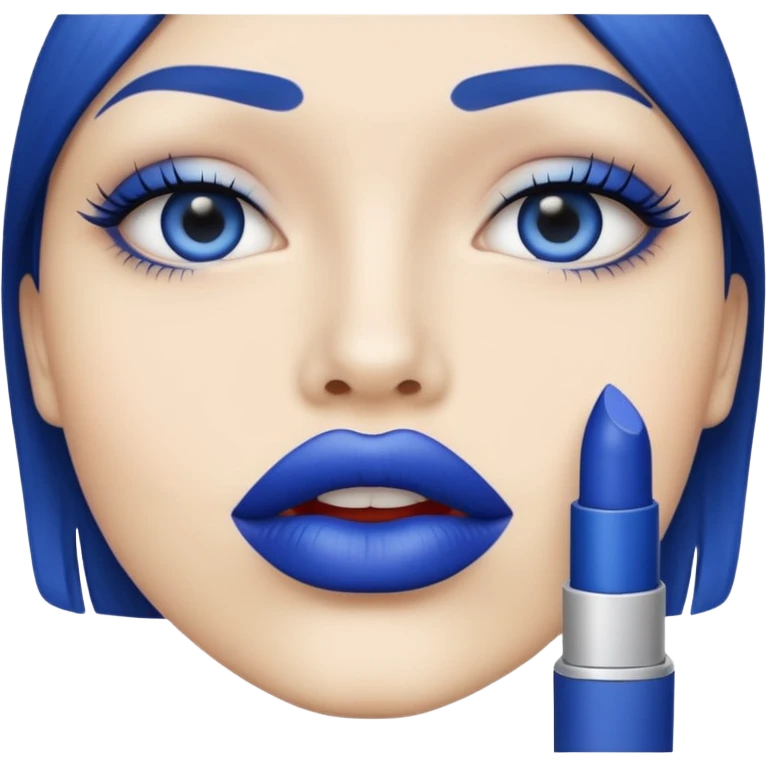 Light and dark blue lipstick emoji