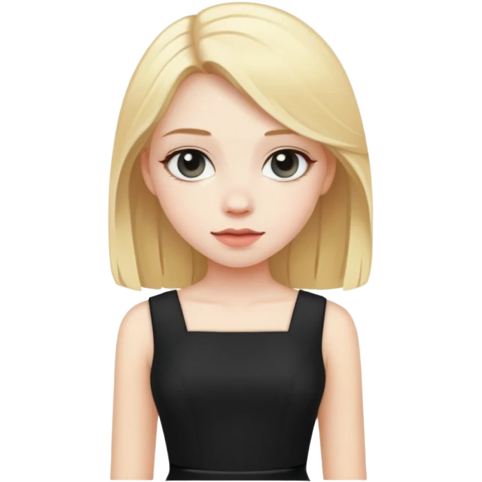 Girl hair for blonde in black dress emoji