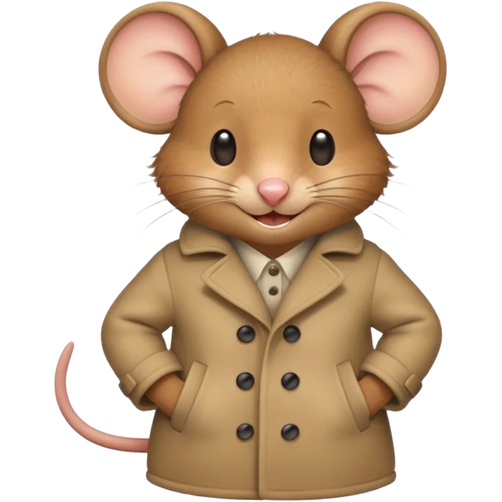 mouse wearing coat emoji