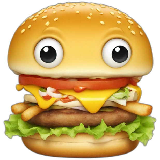 Squid eating a burger emoji
