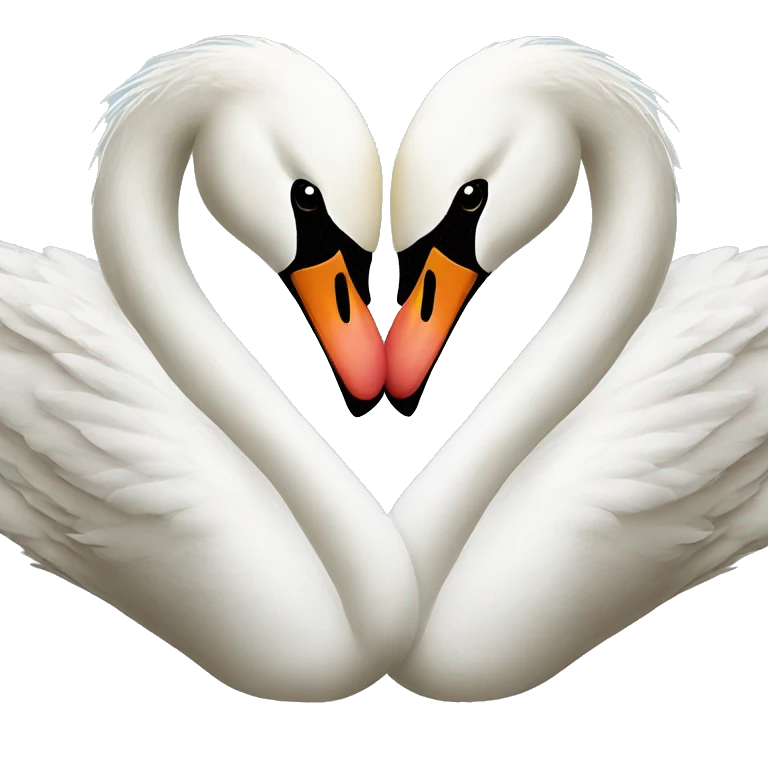 Swans making a heart  emoji