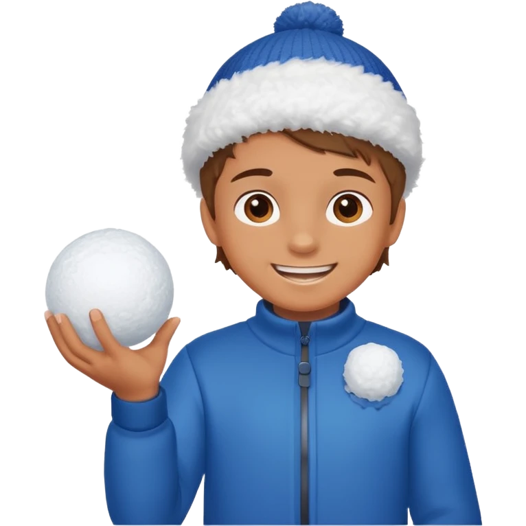 kid with sweated holding snowball emoji