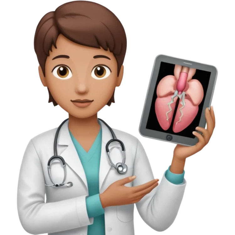  androgynous  medium skin toneradiologist holding an image of the uterus emoji